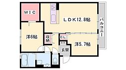 ヴィラデルソル 2LDKの間取図画像