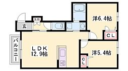 シャーメゾン水足A 2LDKの間取図画像