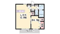 ラ・フォーレ白樺 1LDKの間取図画像