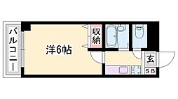 ヴェルビュ桜町 1Kの間取図画像