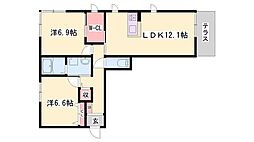 イーストグランテージ 2LDKの間取図画像
