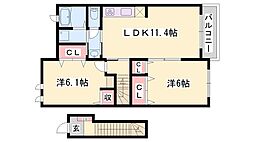 ジークフリーデン2 2LDKの間取図画像
