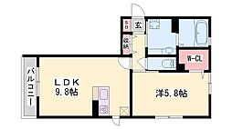 スパイダー 1LDKの間取図画像