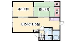 エス・ケー・ハラダ 2LDKの間取図画像