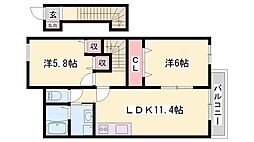 ライゼハイム 2LDKの間取図画像