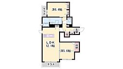 サンヒルズ廣野 2LDKの間取図画像