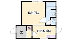 アパート 1DKの間取図画像