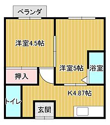 樋口文化 2Kの間取図画像