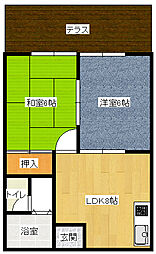 グリーンアイランド 2DKの間取図画像