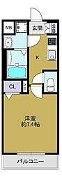 レオンヴァリエ大阪ベイシティ 1Kの間取図画像