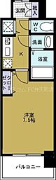 ジアコスモ大阪ベイシティ 1Kの間取図画像