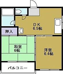M・ハウス 2DKの間取図画像