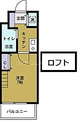 シティパレスアサシオバシパート3 1Kの間取図画像