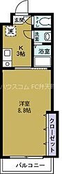 ダイナースコート 1Kの間取図画像