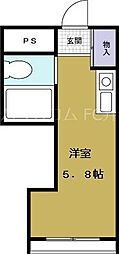 グリシーヌ弁天町 ワンルームの間取図画像