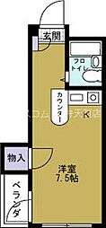 ロータリー40 ワンルームの間取図画像