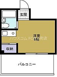 ボンジュール夕凪'89 ワンルームの間取図画像