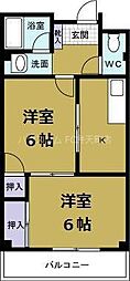 ヴィラ入舟 2Kの間取図画像