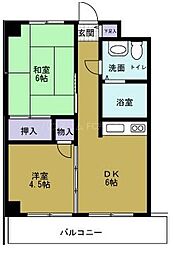 港スカイハイツ 2DKの間取図画像