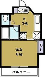 ハーバーライフ市岡 1Kの間取図画像