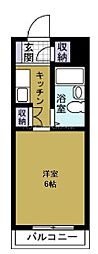 ポートヴィラ弁天2 1Kの間取図画像