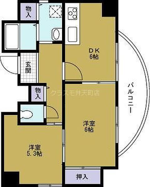 第9柴田ビル ｜大阪府大阪市港区弁天３丁目(賃貸マンション2DK・2階・40.00㎡)の写真 その2