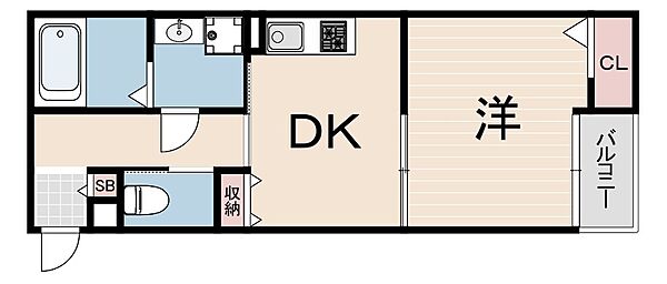 キャッスルコート立花ウエスト ｜兵庫県尼崎市水堂町２丁目(賃貸アパート1DK・1階・24.97㎡)の写真 その2