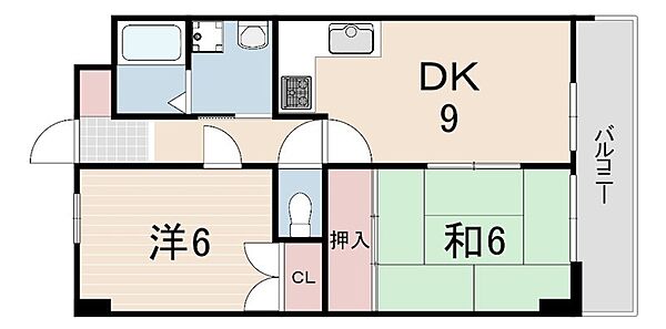 グレートフューチャーパートIII ｜兵庫県尼崎市南武庫之荘５丁目(賃貸マンション2DK・3階・50.40㎡)の写真 その2