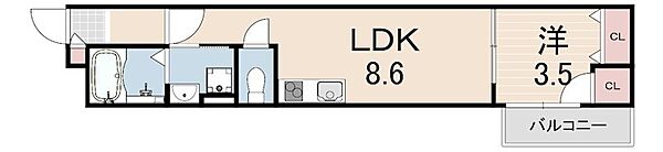 アート尼崎若王寺 ｜兵庫県尼崎市若王寺１丁目(賃貸アパート1LDK・3階・29.40㎡)の写真 その2