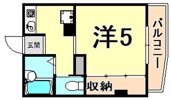 兵庫県西宮市門戸東町(賃貸マンション1K・3階・21.00㎡)の写真 その2