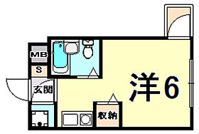 キューブ武庫川VI  ｜ 兵庫県尼崎市武庫町１丁目（賃貸マンション1R・2階・18.00㎡） その2