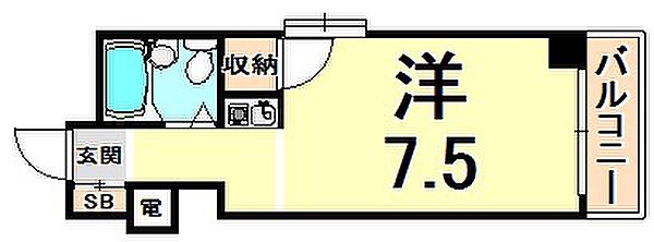 OSビル ｜兵庫県尼崎市南武庫之荘３丁目(賃貸マンション1R・3階・22.00㎡)の写真 その2