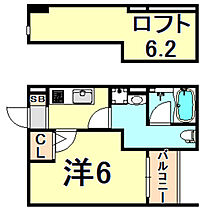 兵庫県西宮市小松南町１丁目（賃貸アパート1K・1階・21.46㎡） その2