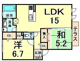 兵庫県伊丹市荻野８丁目（賃貸アパート2LDK・1階・61.71㎡） その2