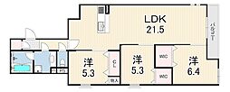 エステート南塚口 3LDKの間取図画像
