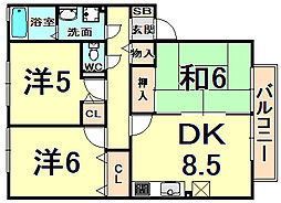 グランパルク向井 3DKの間取図画像