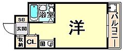 ロイヤルメゾン南武庫之荘GARE.2 ワンルームの間取図画像