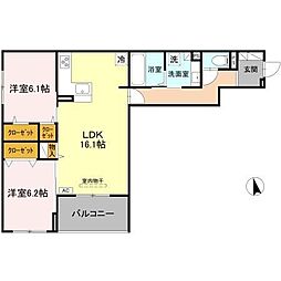 FIELD COURT 2LDKの間取図画像