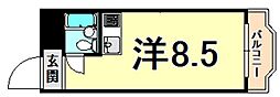 ラ・ヴェリタ武庫川 ワンルームの間取図画像