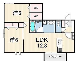 (仮称)尼崎市塚口町1丁目ヘーベルメゾン 2LDKの間取図画像