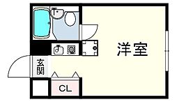 FLATS塚口 ワンルームの間取図画像