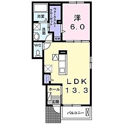 SOUZA田能 1LDKの間取図画像