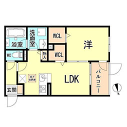 クルーザー 1LDKの間取図画像