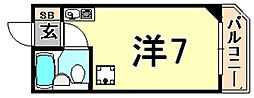 グローバル塚口 ワンルームの間取図画像