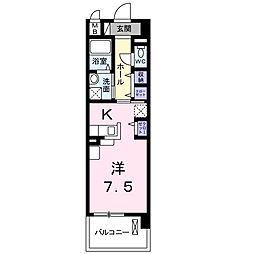 ベクエムハウゼ ワンルームの間取図画像