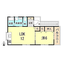 メゾン西桜木 1LDKの間取図画像