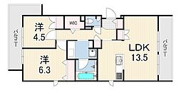 (仮称)尼崎市塚口本町2丁目ヘーベルメゾン 2LDKの間取図画像
