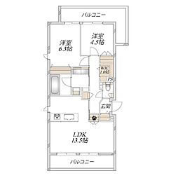 SOLE塚口本町 2LDKの間取図画像
