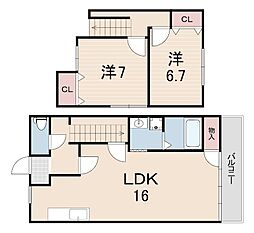 フライブルク瑞穂 2LDKの間取図画像