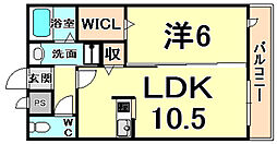 グランメールタカミ 1LDKの間取図画像